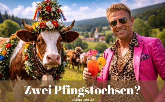 Zwei Pfingstochsen