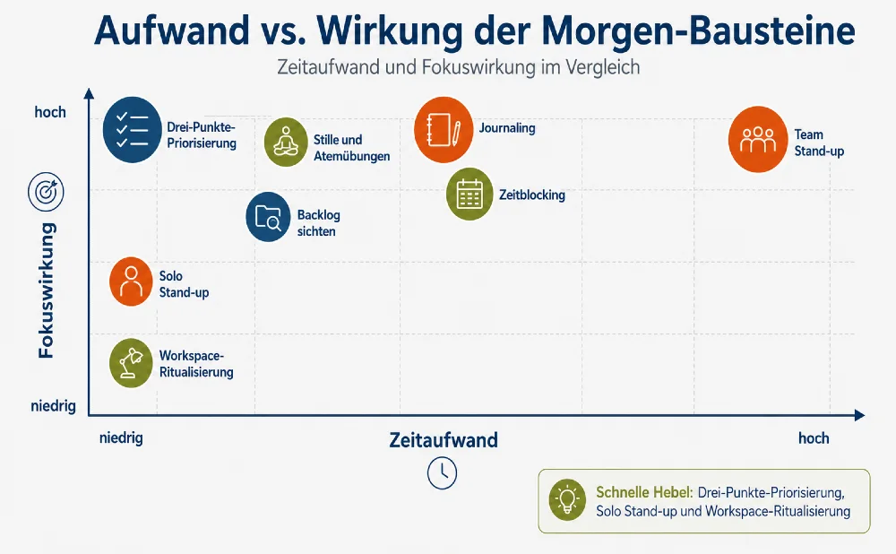 aufwand vs wirkung der morgenbausteine