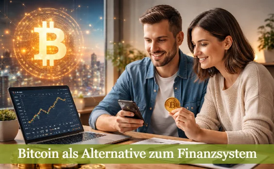 Mann und Frau beim Studieren des Bitcoin-Kurses