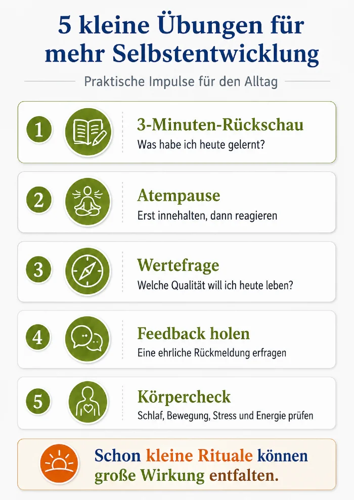 fuenf uebungen zur persoenlichkeitsentwicklung