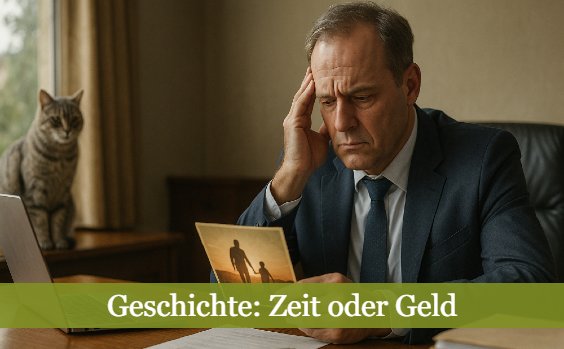 Geschichte über Zeit oder Geld – Banker über ein Foto