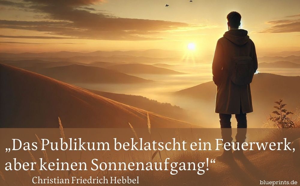 Ein Mann beobachtet einen Sonnenaufgang.