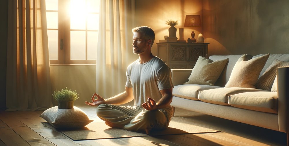 meditation wohnzimmer mann kerze 1000