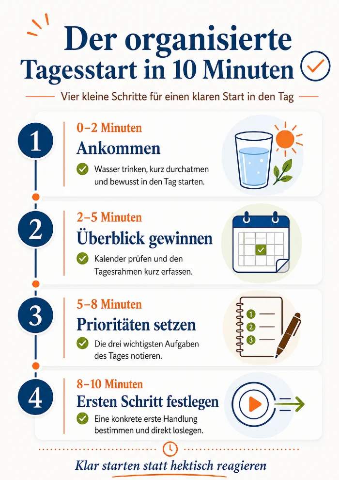 organisierte tagesstart 10 minuten