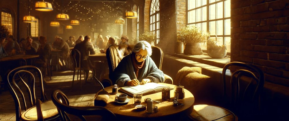 schreiben im cafe oma 1000
