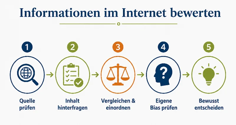 Sinnvolle Schritte zur Bewertung einer Information