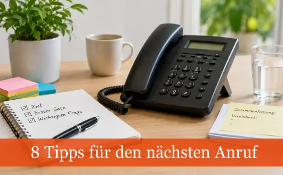 Schreibtisch mit Telefon und Telefonnotizen