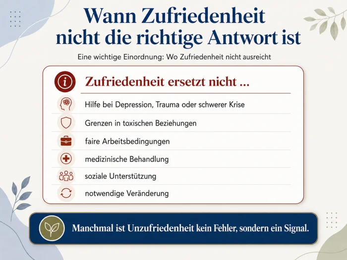 wann zufriedenheit keine antwort