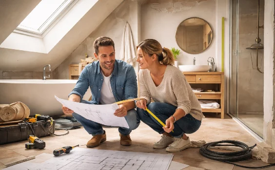 Baustelle für ein zusätzliches Bad