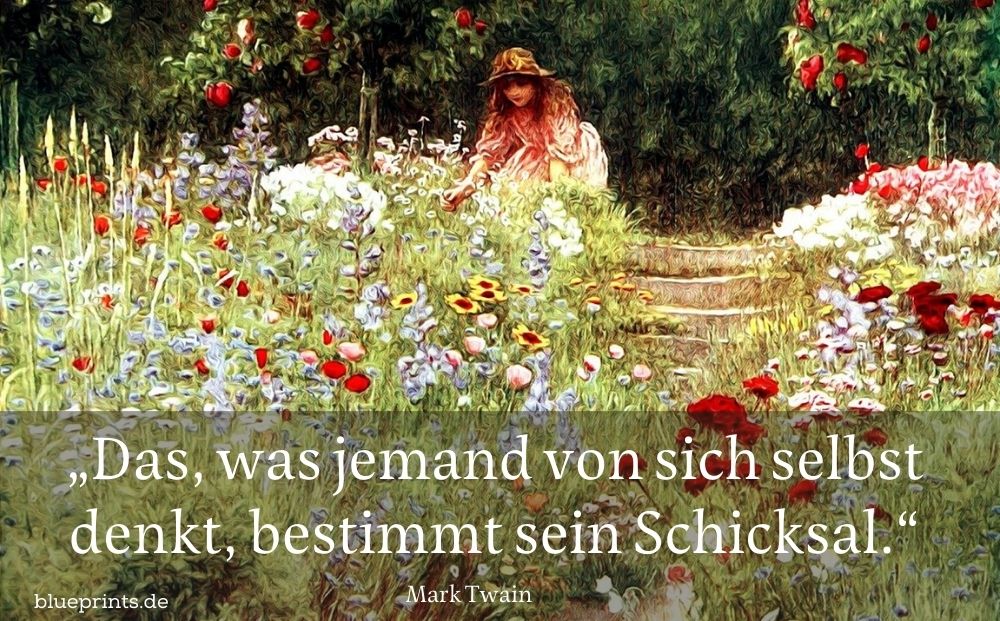 Ein Mädchen pflückt Blumen.